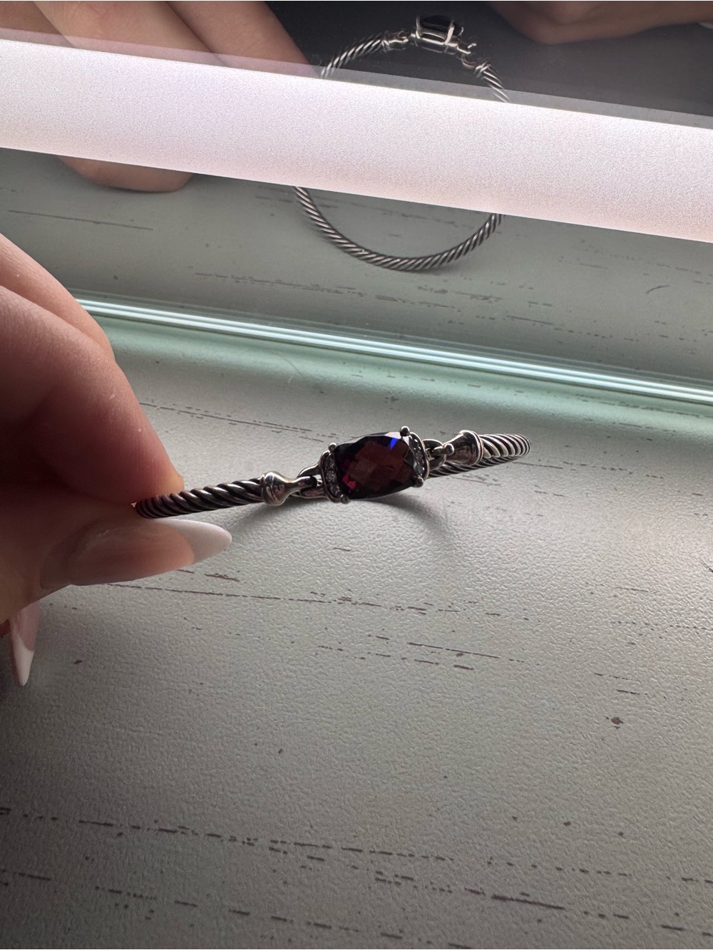 David Yurman Chatelaine Bracelet in sterling silver with rhodolite garnet